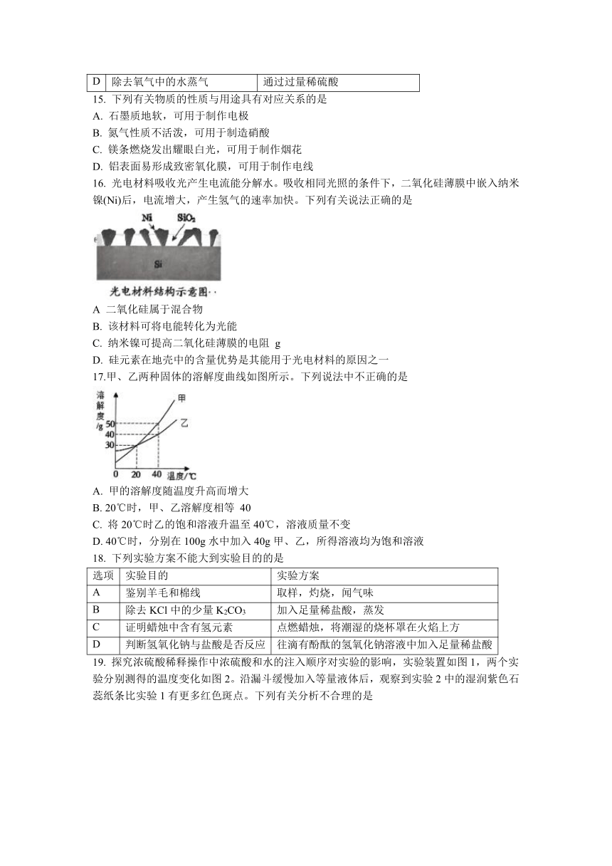 2023年江苏省扬州市广陵区中考三模化学试题(无答案)