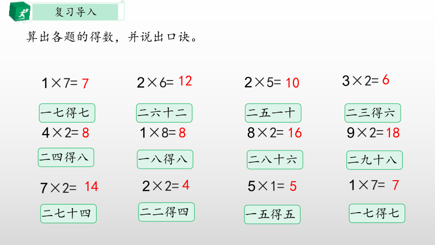 西师大版二年级上册1.2.3  1,2的乘法口诀课件(共12张PPT)