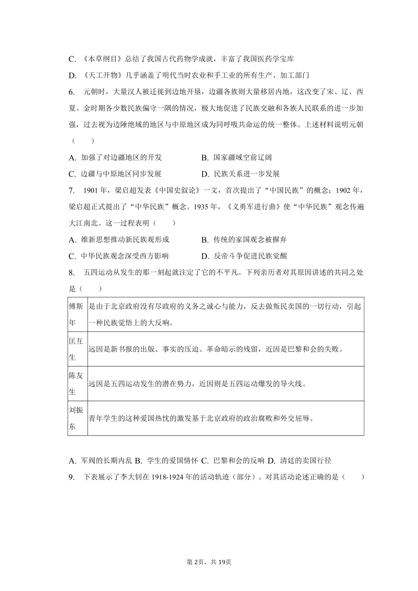 2023年江苏省盐城市阜宁县中考历史二模试卷（含解析）