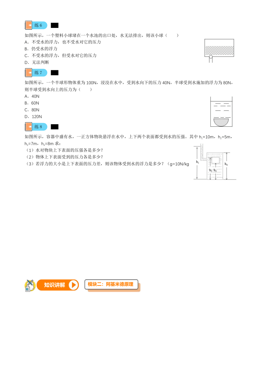 第2讲-浮力基础（讲义+课后练习）---2021—2022学年浙教版八上科学暑期讲义（无答案）
