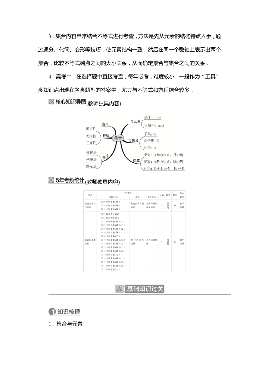 2023高考科学复习解决方案-数学(名校内参版) 第一章  1.1集合 学案（word版）