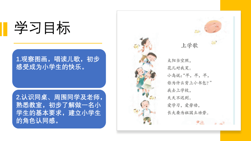 小学语文一年级上册 我上学了：我是小学生 课件(共15张PPT)