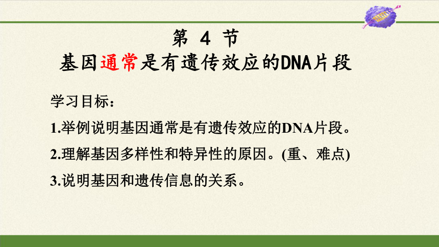 3.4基因通常是有遗传效应的DNA片段课件(共18张PPT)-人教版必修2