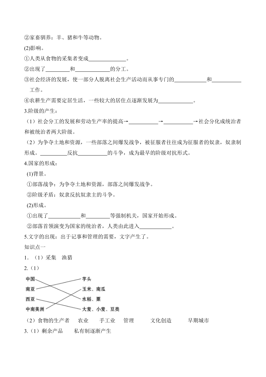 第1课 文明的产生与早期发展的学案