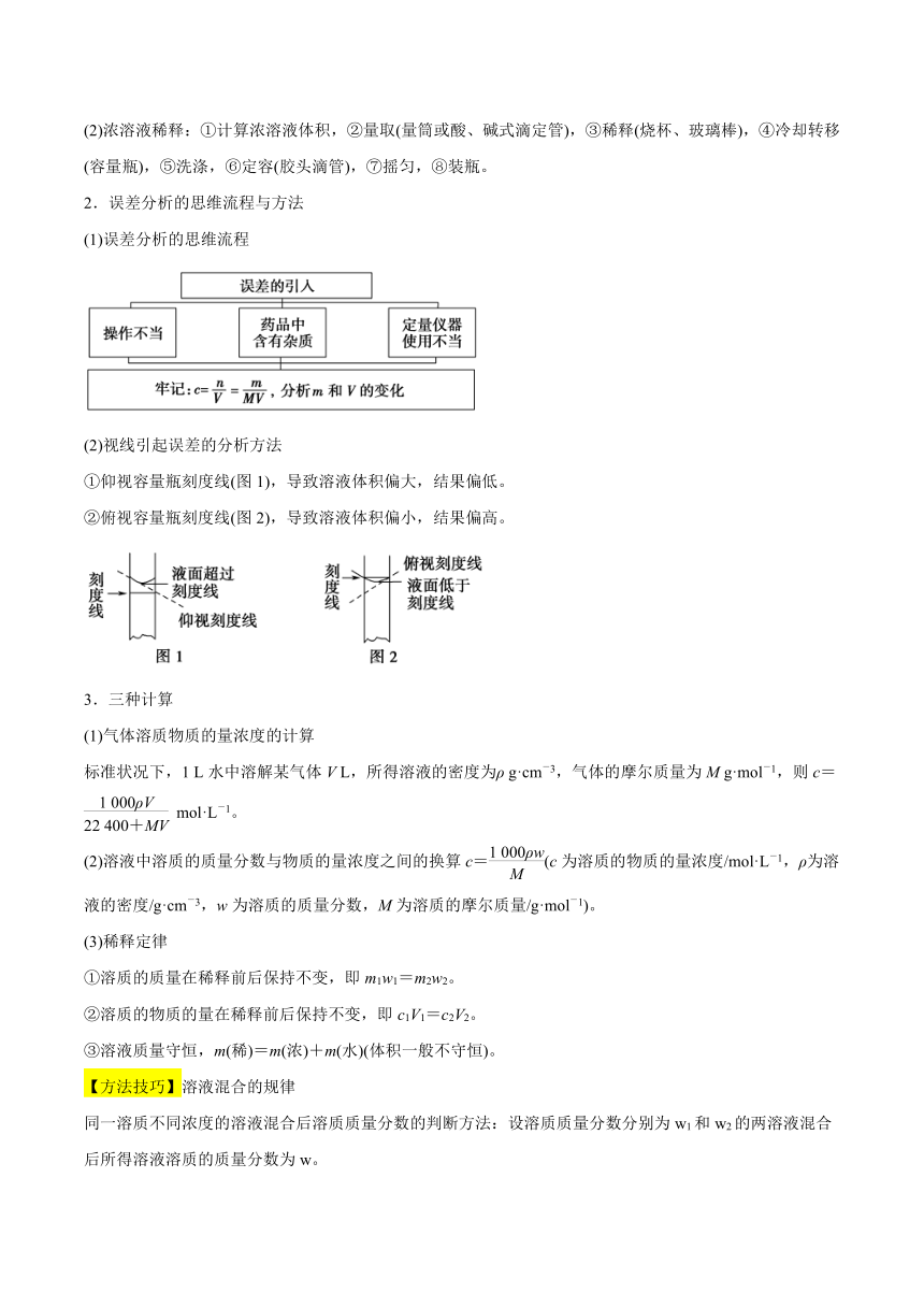 高考化学二轮专题复习知识点总结+跟踪训练（含答案） 专题02 物质的量及其化学计算 讲义