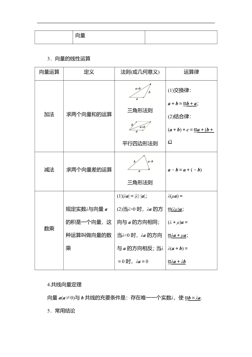 2023高考科学复习解决方案-数学(名校内参版) 第七章  7.1平面向量的概念及线性运算（word含答案解析）