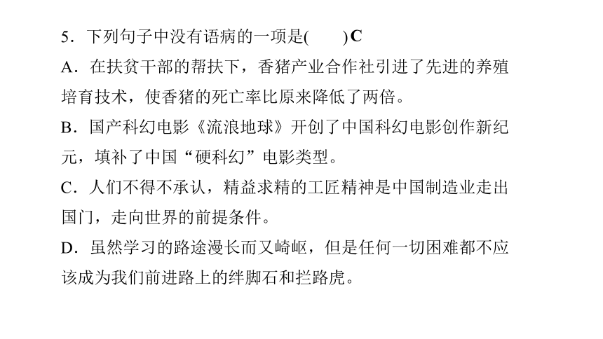 期末复习专题三　病句与标点符号 讲练课件——2020-2021学年湖北省黄冈市七年级下册语文部编版(共19张PPT)