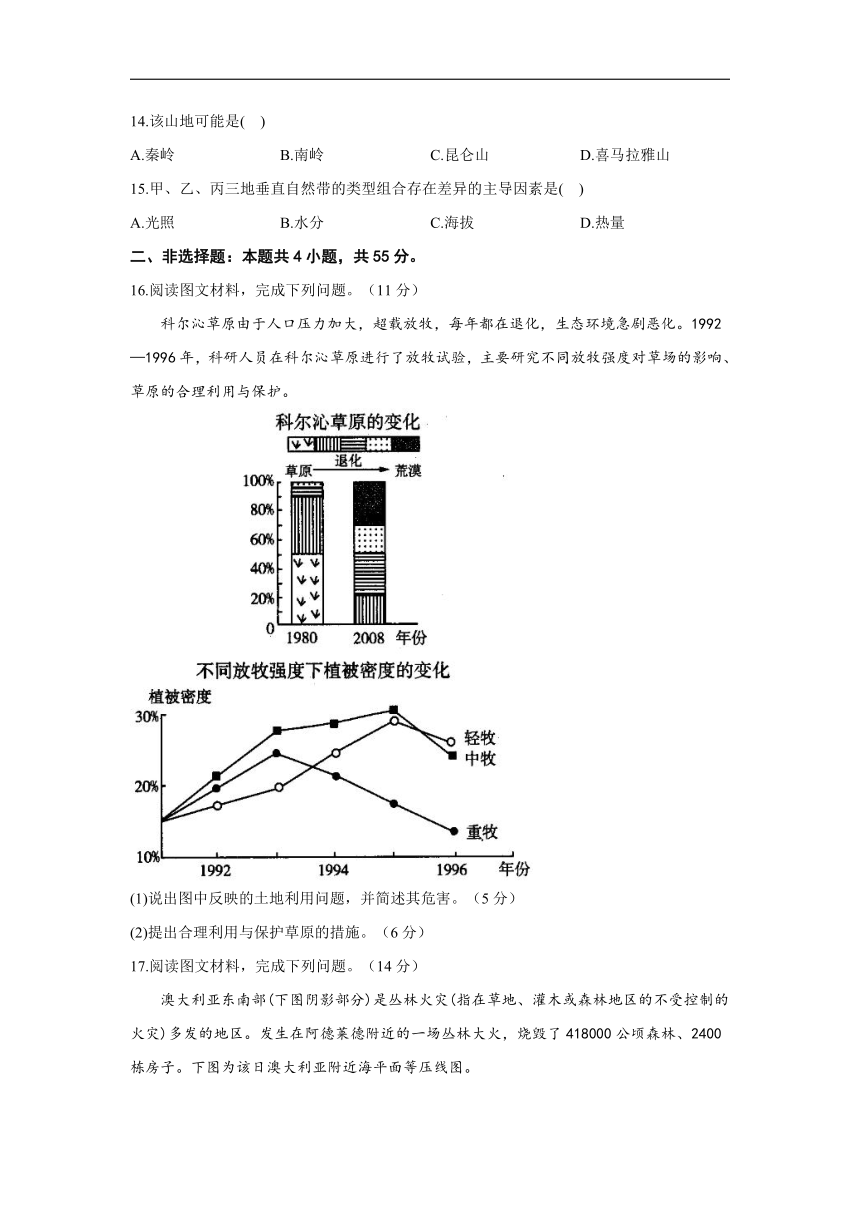 【人教版新高考】2020-2021学年高二下学期地理人教版期末模拟测试卷 word解析版