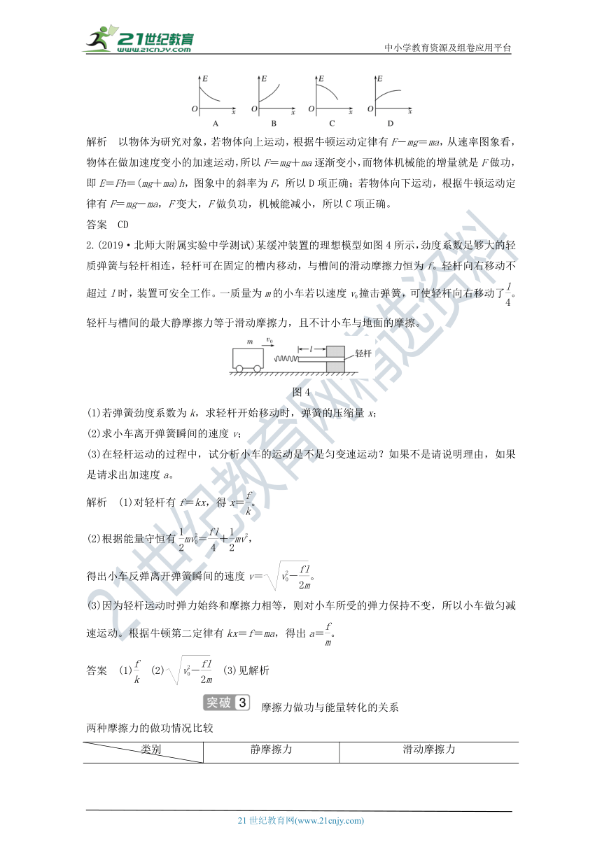 2021届高考物理一轮复习学案 沪科版 第五章机械能专题突破功能关系能量守恒定律（解析版）