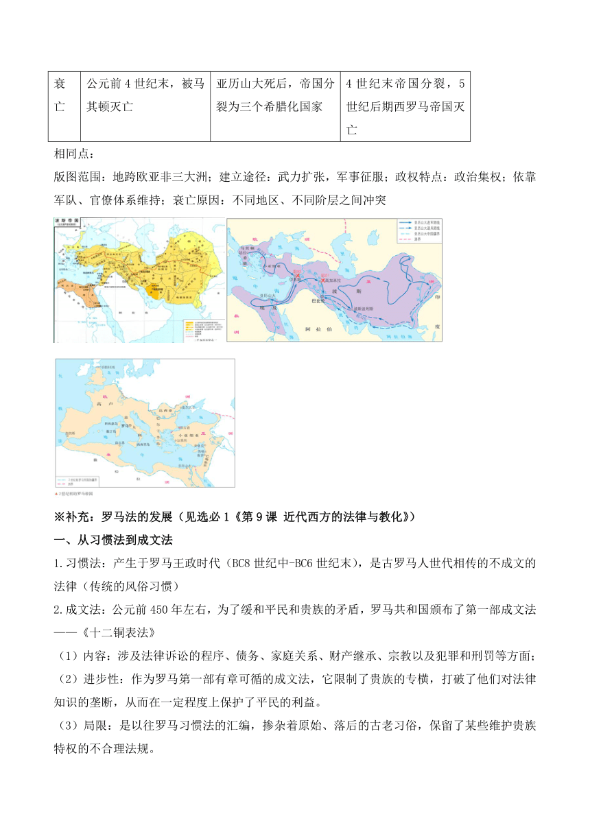 古代世界的帝国与文明的交流 导学案（含解析）--2024届高考统编版必修中外历史纲要下 复习