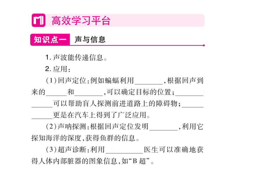 2021-2022学年八年级上册人教版物理习题课件 第二章 第3节 声的利用(共19张PPT)