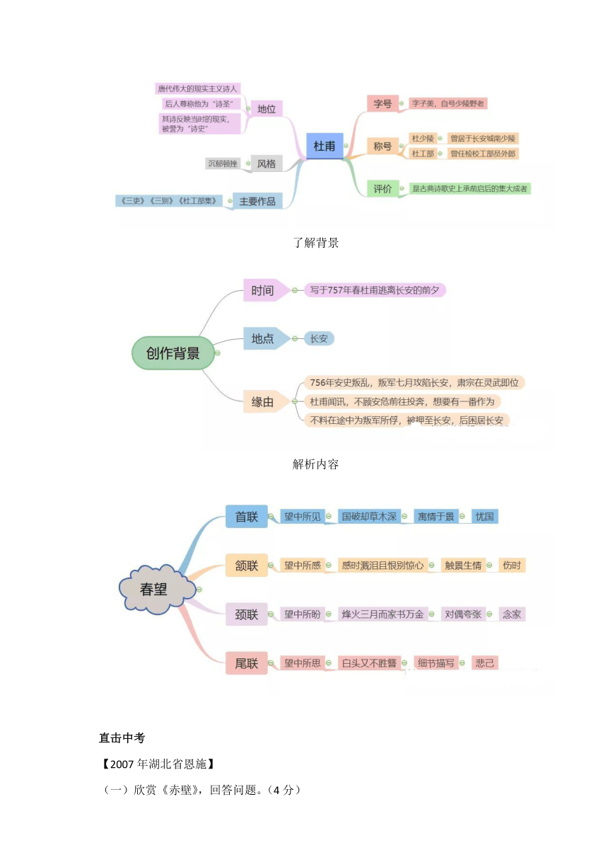 25 诗词五首  《赤壁》《春望》思维导图图解及练习（含答案）