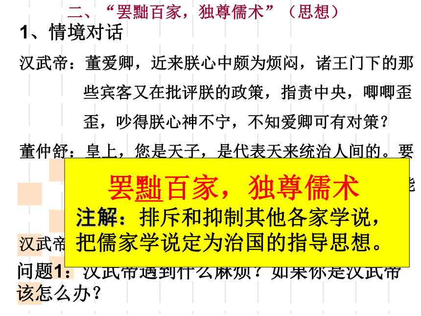 人教部编版七年级上册历史第12课汉武帝巩固大一统王朝  课件(共21张PPT)