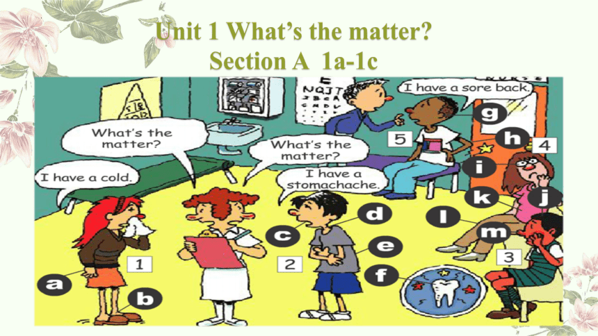 Unit 1 What's the matter? Section A  1a-1c教学课件(共18张PPT) 2023-2024学年人教版英语八年级下册