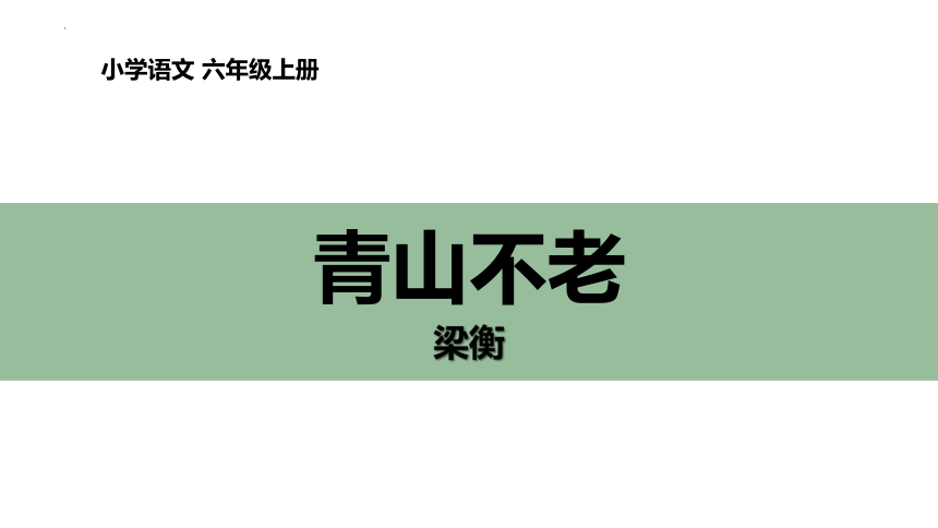 20 青山不老课件(共22张PPT)