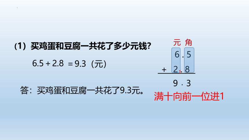 第六单元 小数简单加减计算（进、退位）课件(共18张PPT)冀教版三年级下册数学