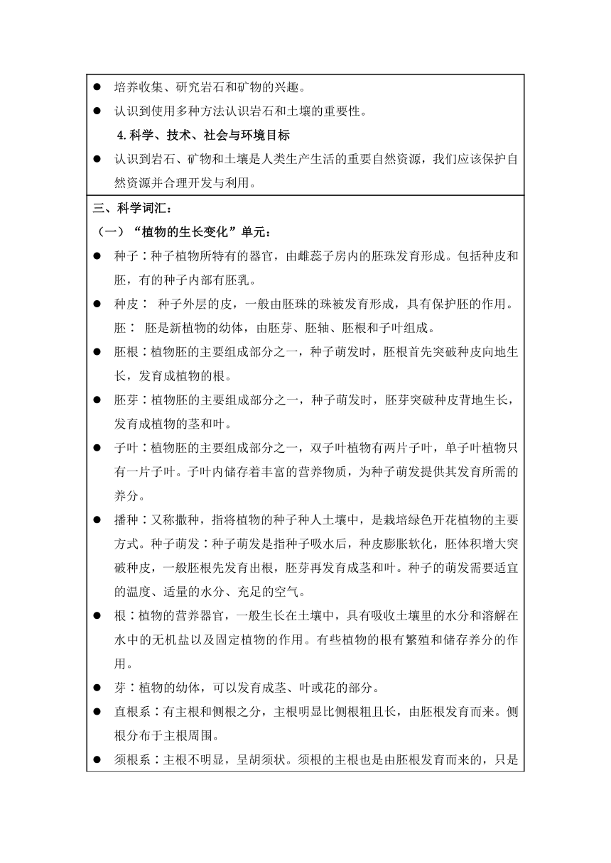 2020-2021学年第二学期教科版科学四年级下册教学计划