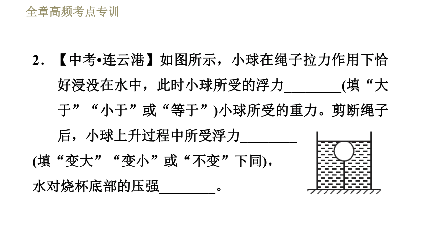 鲁科版八年级下册物理习题课件 第8章 全章高频考点专训  专训1  浮沉状态分析（32张）