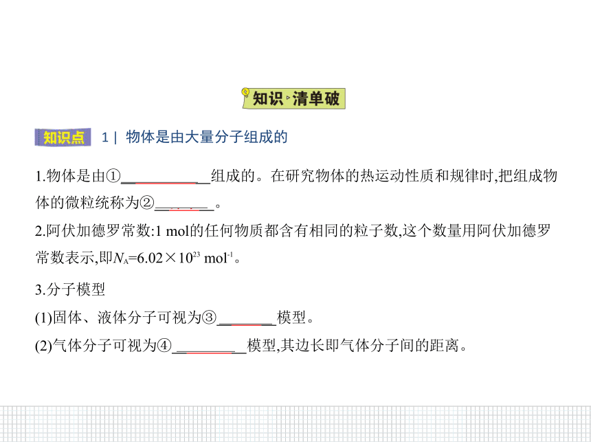 2020-2021学年高二下学期物理人教版(2019)选择性必修第三册课件：1.1分子动理论的基本内容18张PPT