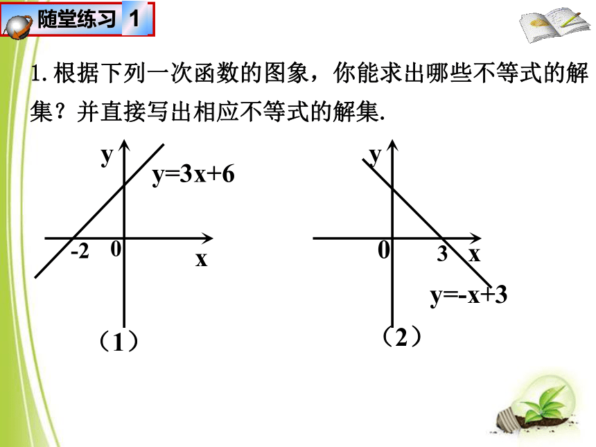 青岛版八年级数学下册 10.5一次函数与一元一次不等式 课件(共21张PPT)