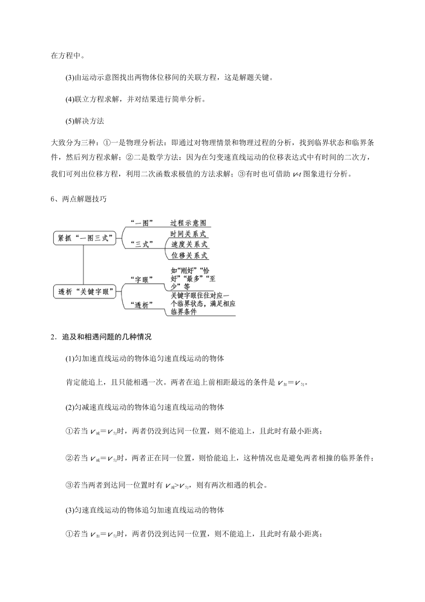 9 追击相遇问题—【新教材】人教版（2019）高中物理必修第一册初升高衔接预习讲义（第二章）（word版学案）