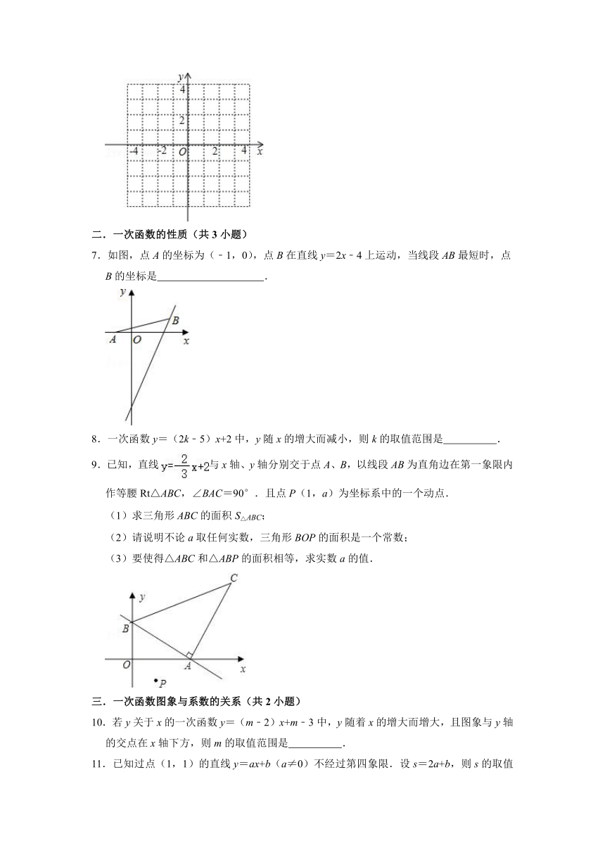 2021-2022学年浙教版数学八年级上册 5.4一次函数图像 专题练习  （word版含解析）