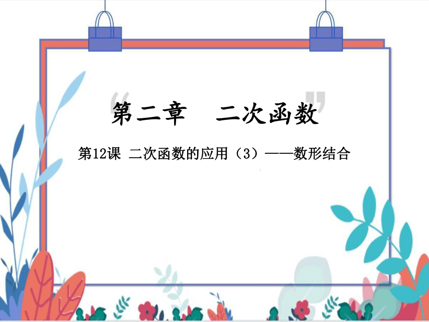 【北师大版】数学九(下) 2.4.3 二次函数的应用（3）——数形结合 同步练习本（课件版）