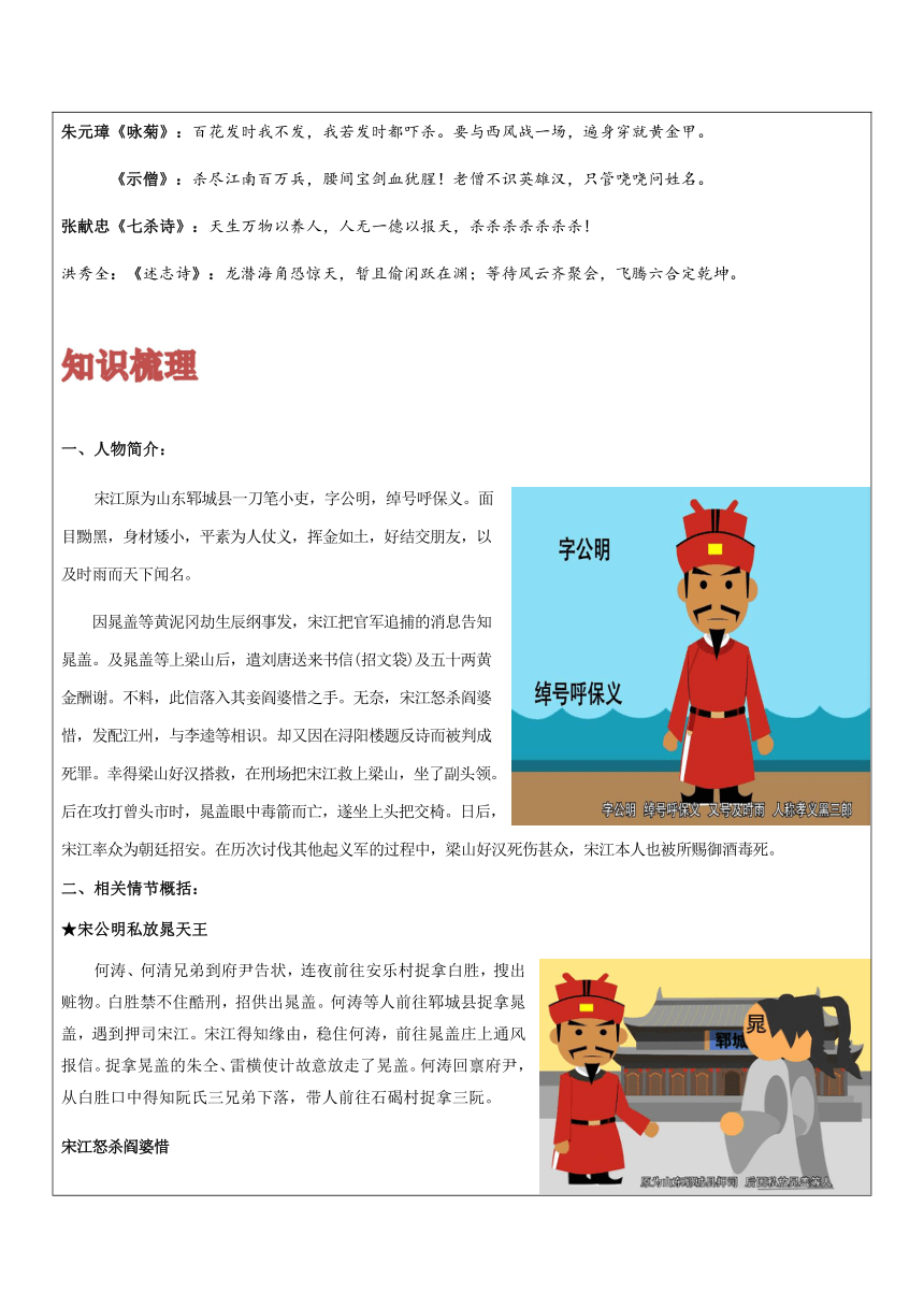 【机构专用】《水浒传》之宋江 讲义—八年级升九年级语文暑假辅导（学案）