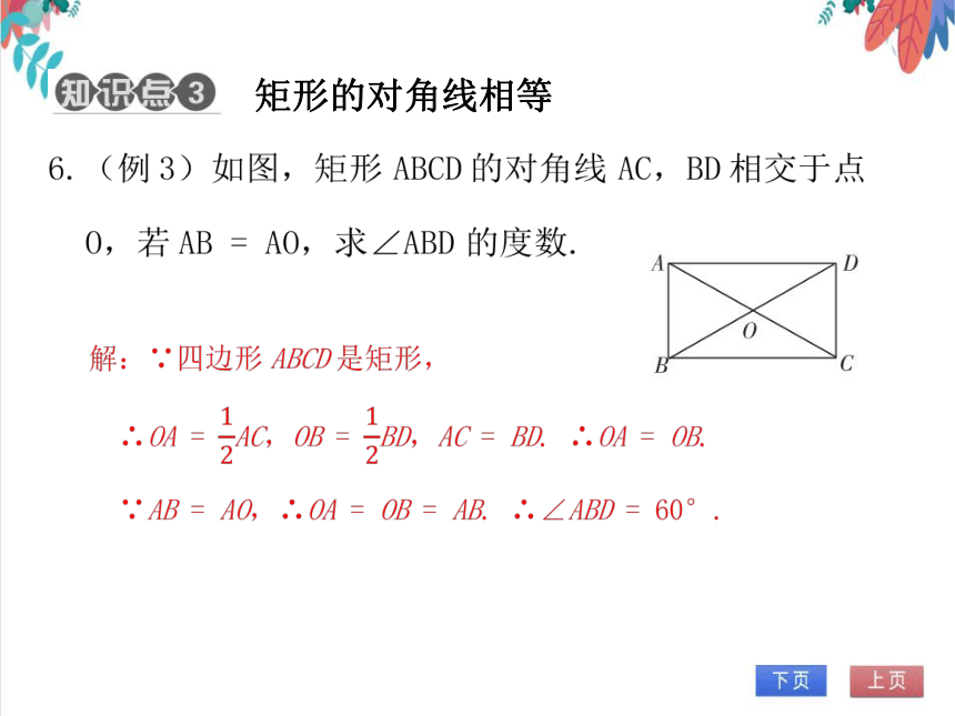 【北师大版】数学九(上) 1.2.1 矩形的性质 同步练习本（课件版）