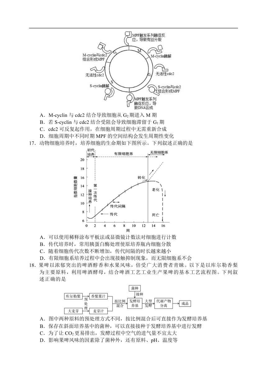 浙江省丽水市2021-2022学年高二下学期期末考试生物学试卷（Word版含答案）