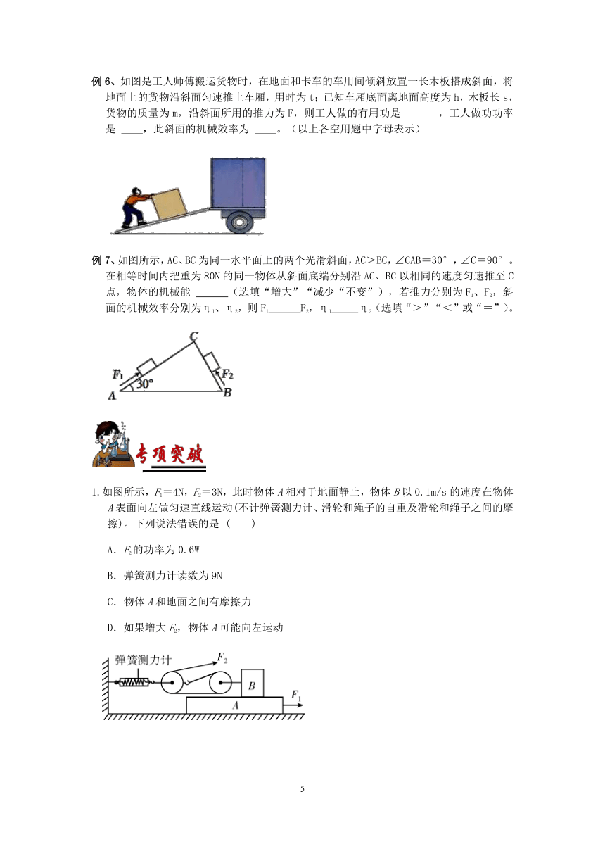【备考2023】浙教版科学中考第一轮复习--物理模块（十一）：简单机械--滑轮与斜面【word，含答案解析】
