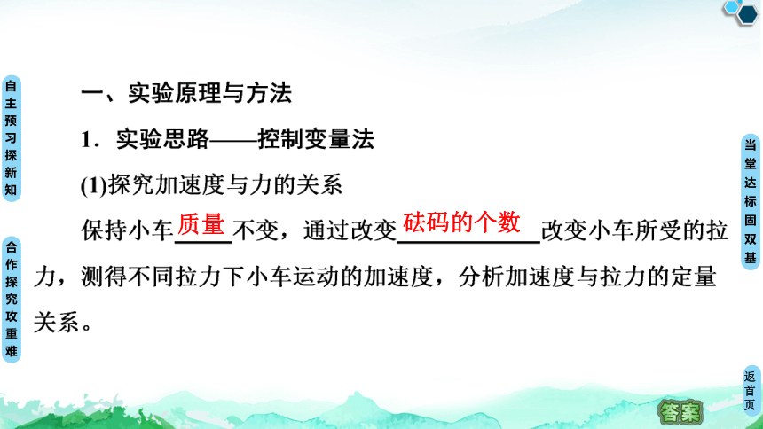 人教版（2019）高中物理 必修第一册4.2 实验：探究加速度与力、质量的关系课件