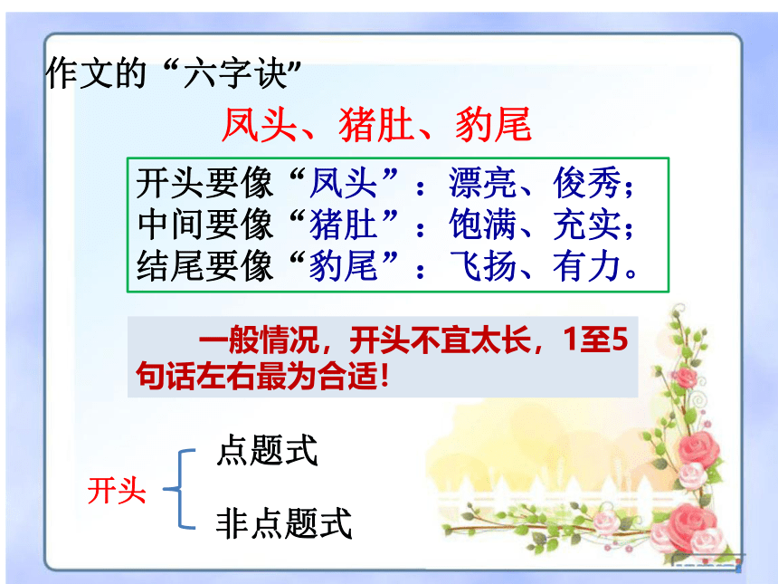 【2022作文专题】记叙文写作技巧 第三讲：几种常用的开头、结尾 课件