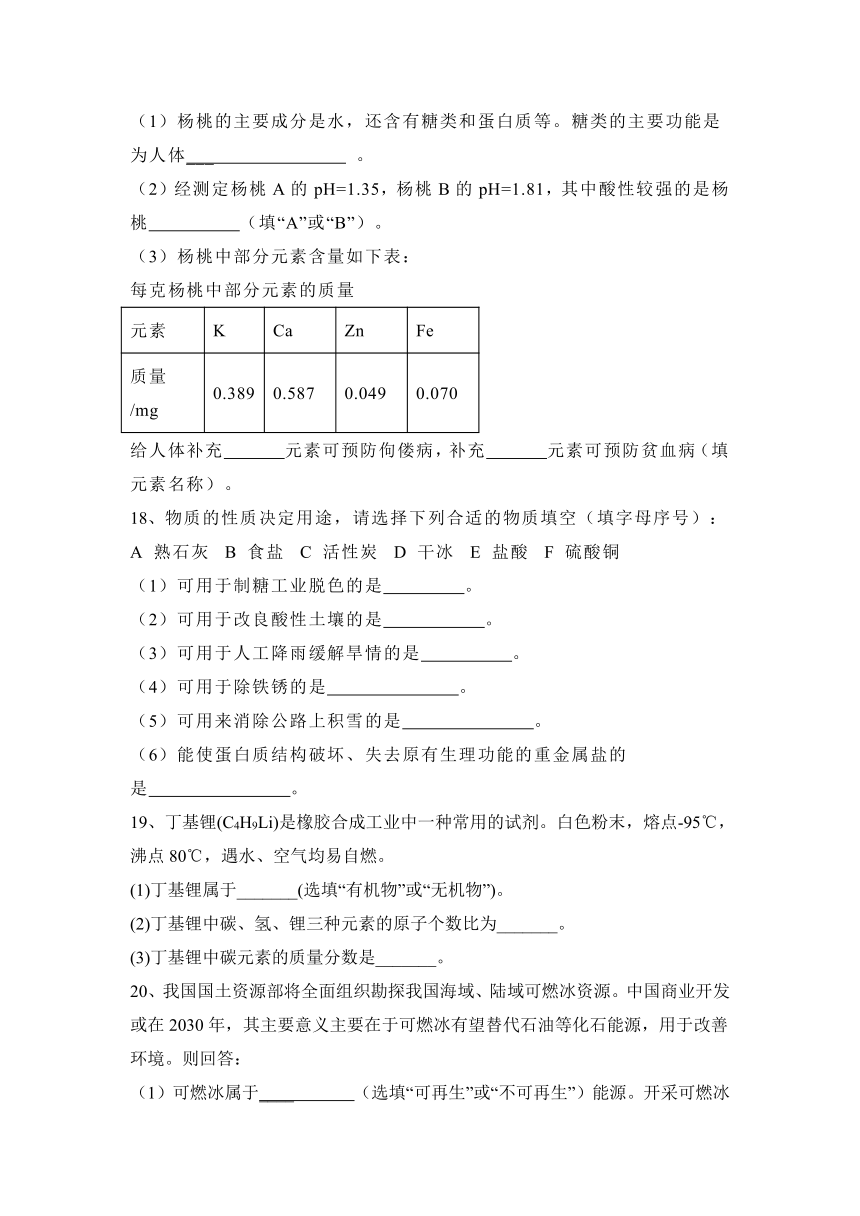 2022—2023学年化学沪教版（全国）九年级下册第8章  食品中的有机化合物  章末自练（含答案）