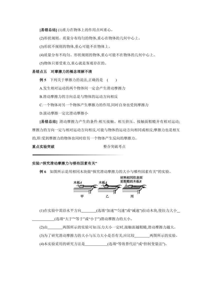 沪科版物理八年级全一册同步提优训练：第六章　熟悉而陌生的力  章末复习（含答案解析）