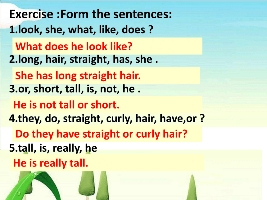 人教版七年级下册 Unit9 What does he look like？ SectionA Grammar Focus-3c 课件(共20张PPT)