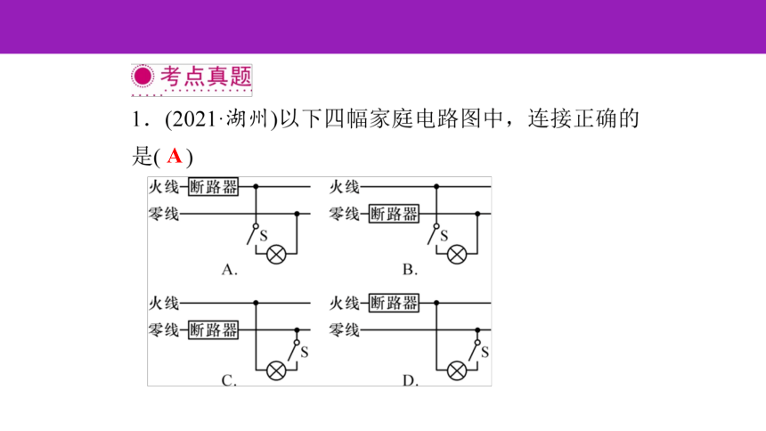 2023浙江中考一轮复习第23课时 家庭电路（课件 45张ppt）