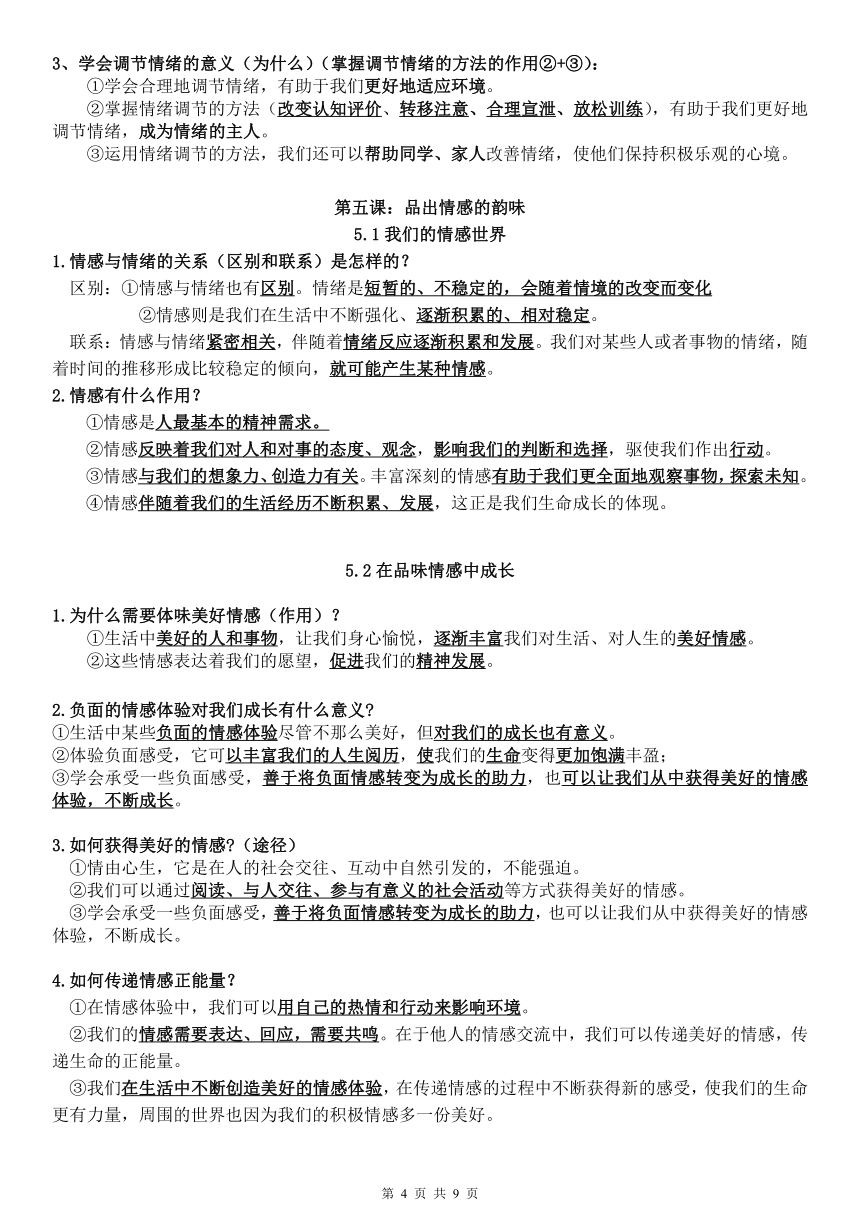 七下道德与法治背诵提纲-通关宝典