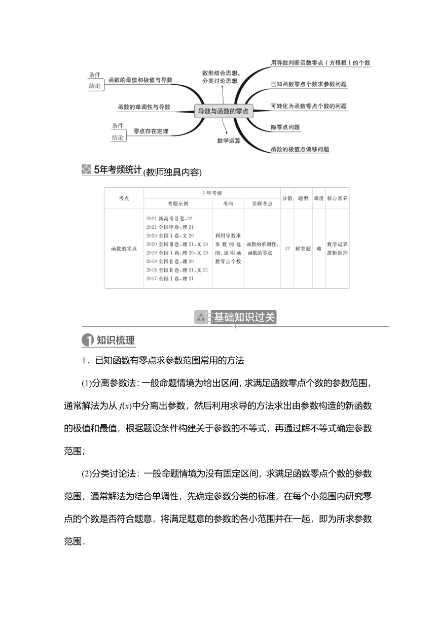 2023高考科学复习解决方案-数学(名校内参版) 第四章  4.5导数与函数的零点（word含答案解析）