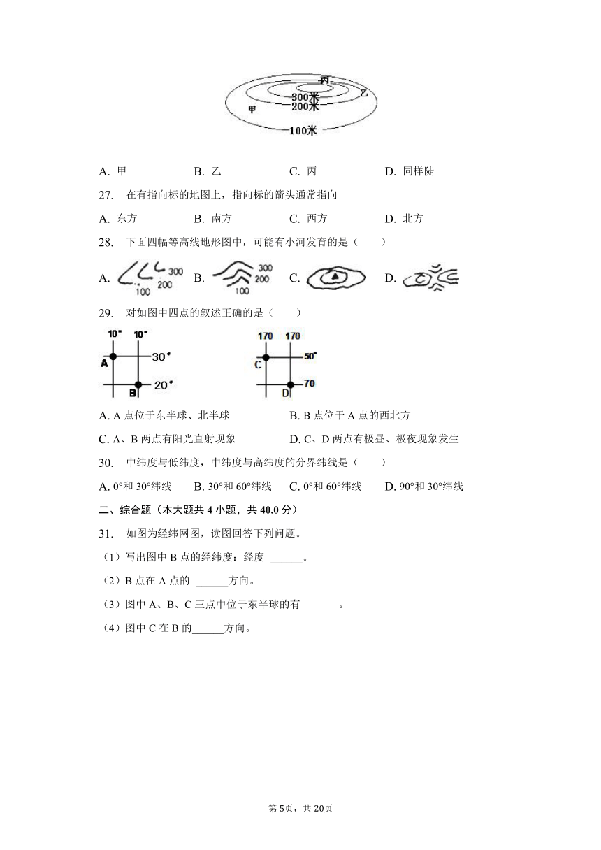 2020-2021学年四川省自贡市荣县留佳中学七年级（上）期中地理试卷（含解析）