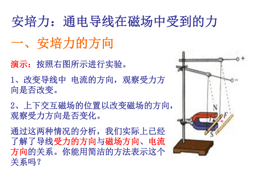 人教版选修二 1.1 磁场对通电导线的作用力 课件（26张PPT）