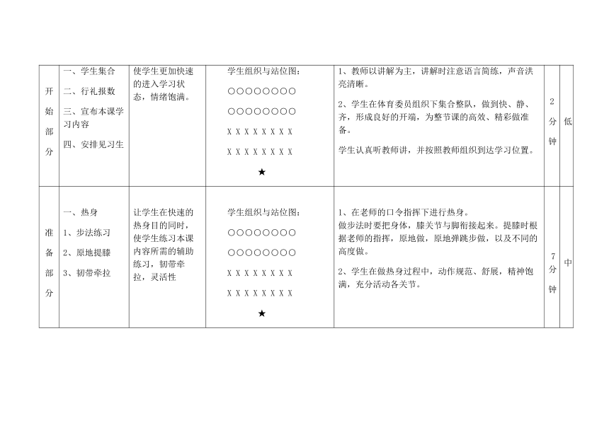 体育与健康人教版五年级-跆拳道前弹踢教案