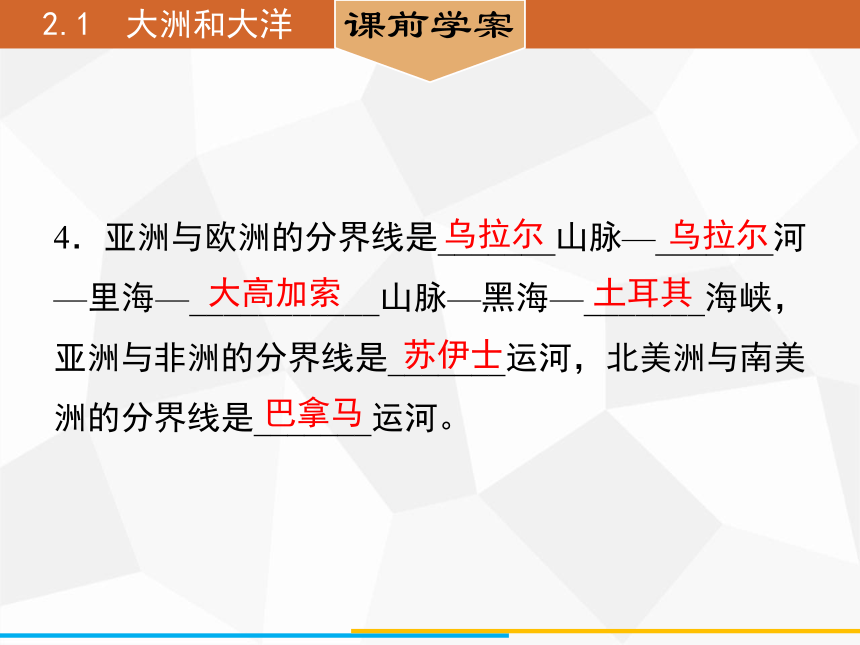 人教版七年级上册地理 2.1　大洲和大洋 课件（42张PPT）