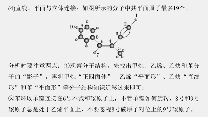 高中化学苏教版（2021）选择性必修3 专题2 微专题2　有机物分子中原子共线、共面问题（20张PPT）