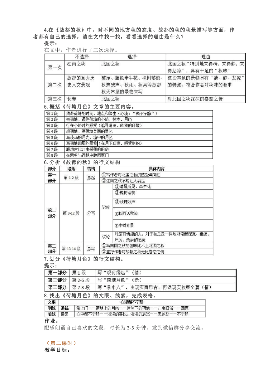 2021—2022学年统编版高中语文必修上册第七单元整体教学设计