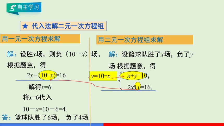 8.2.1 代入消元法解二元一次方程组教学课件(PPT19页）