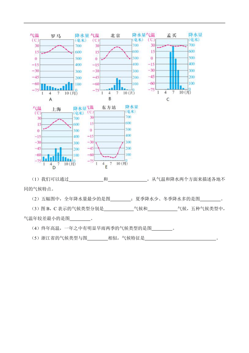 人文地理上册 2.2.4风光迥异同步练习（含答案及解析）