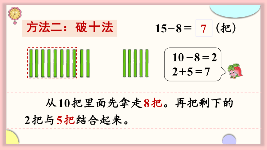 小学数学苏教版一年级下1.2 十几减8、7课件（22张PPT)