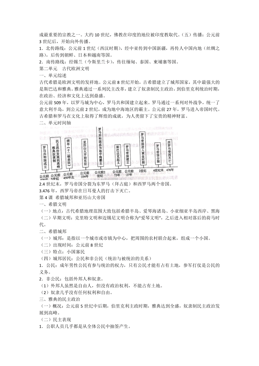 2020-2021学年部编版九年级历史全册知识点梳理（九上九下）