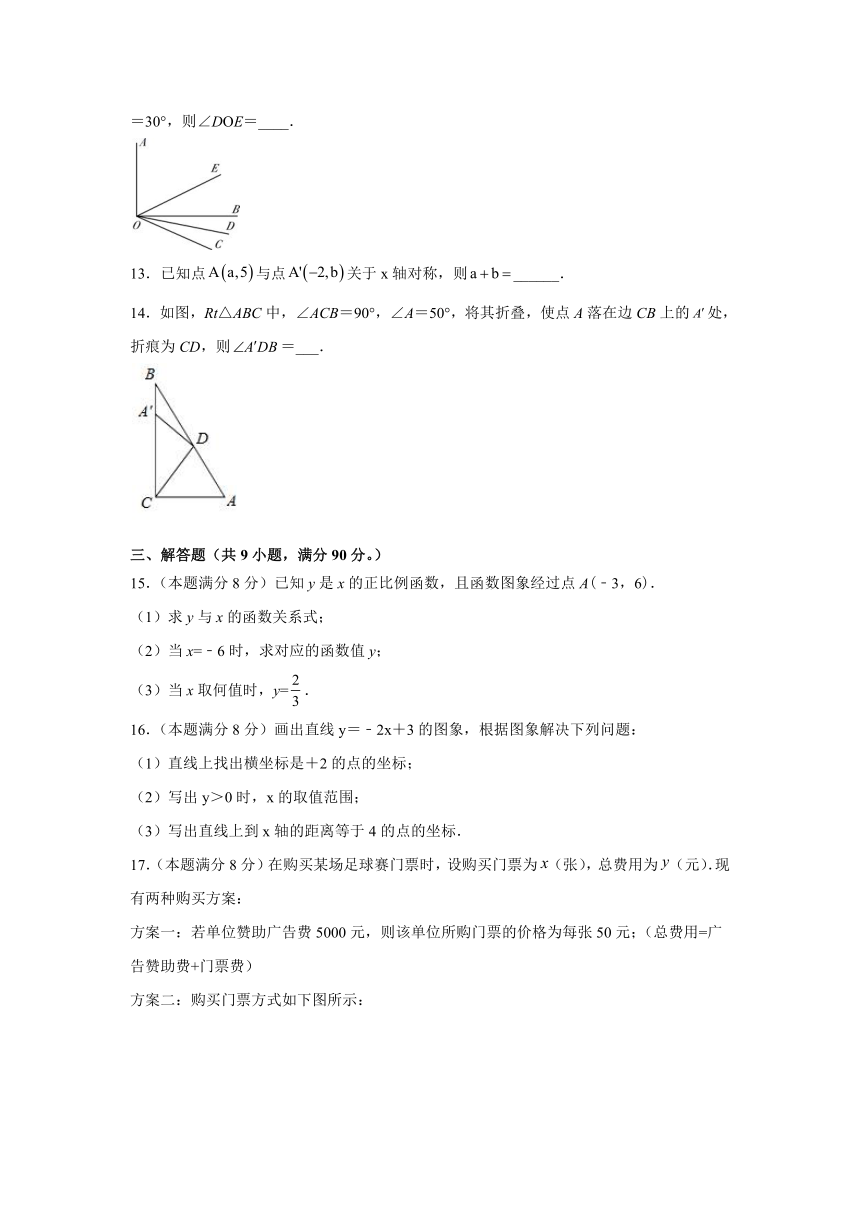 安徽省滁州市定远县育才学校2021-2022学年八年级上学期期中考试数学试题（word版含答案）